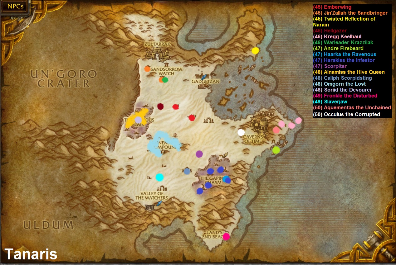 WoW Rare Spawns: Tanaris Rare Spawns